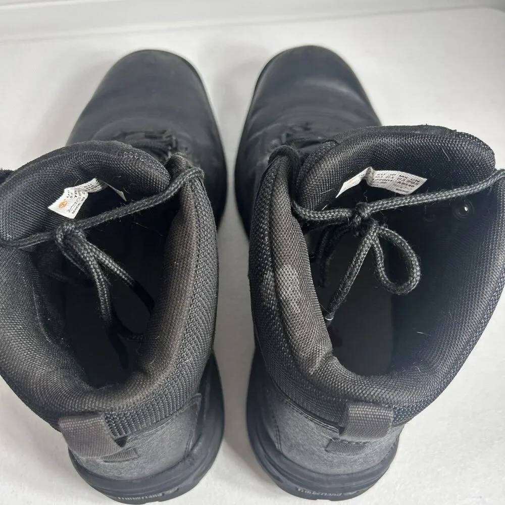 Timberland Men's Hiking Boots Size 10.5 Black White Ledge A9546 Mid Waterproof